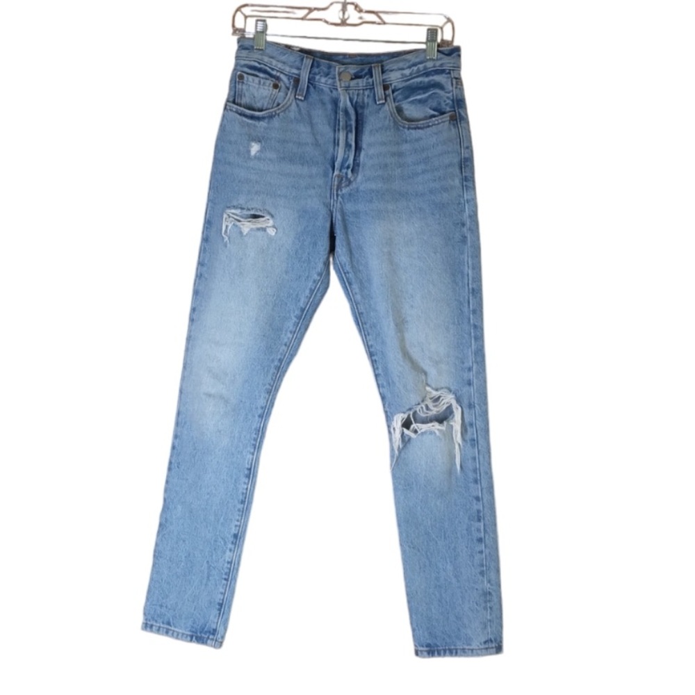 Levi's Premium distressed jeans 501 skinny blue - Picture 2 of 13